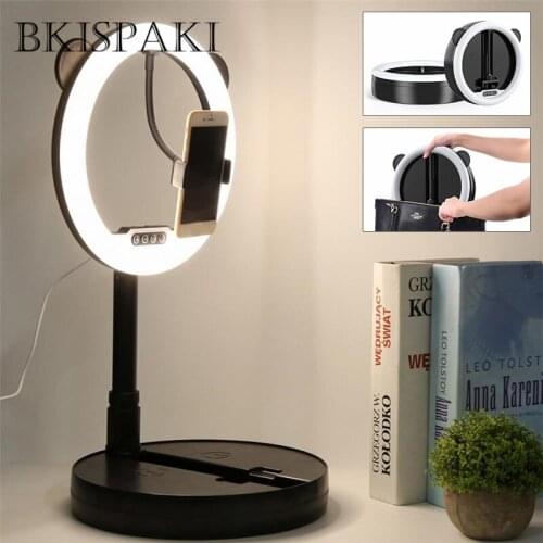 LED Ring Light 10-inch with Tripod Stand Selfie Ringlight Video Photpgraphy Lamp for Youtube Makeup Video Live Lighting Shooting