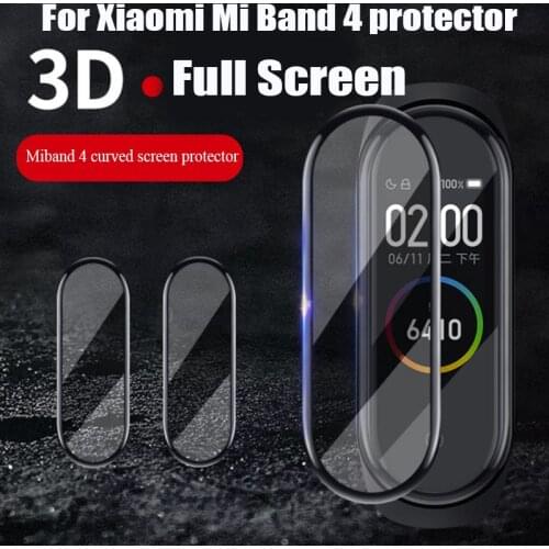 BOORUI 3D Film For Xiaomi Mi Band 4 Protector soft cover for mi band 4 curved Full screen case mi band 4 Screen Protection Case