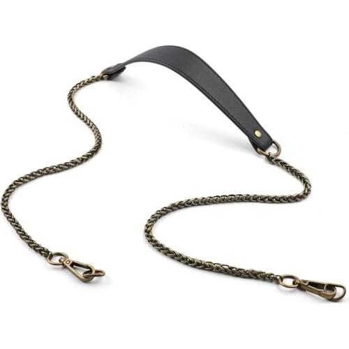 New Womens Diagonal Span Bag Metal Chain Bag Accessories 116cm One-Shoulder PU Leather Replacement Bag Handles Handbag