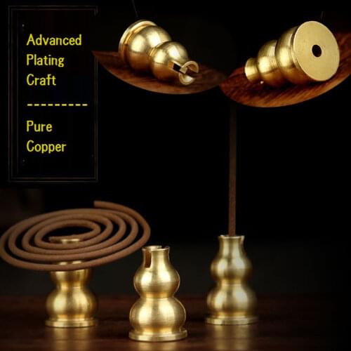 1/2PCS High Quality Brass Incense Burner Holder For Incense Stick Coil Bottle Gourd Shaped Copper Multifunctional Incense Holder