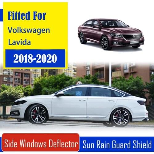 1 Set Chrome Side Vent Sun Shade Window Visors Rain Guard Deflectors For Volkswagen Lavida 2018-2020
