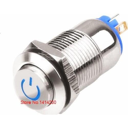 10PCS 12mm metal push button switch With light self-locking LED lamp switch waterproof