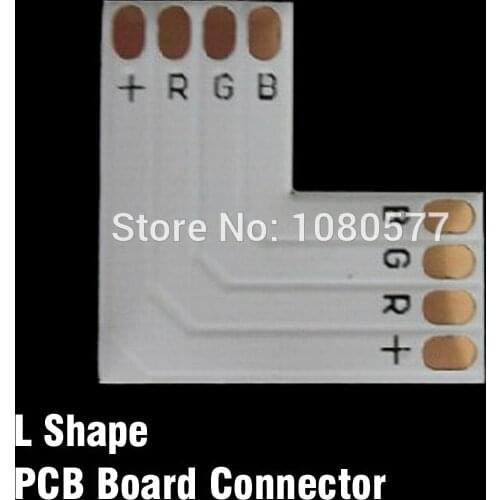 20pcs/lot SMD5050 LED RGB Strip Corner Connector, "L" Type 10mm 4pin PCB Board Splitter Connector Free Shipping