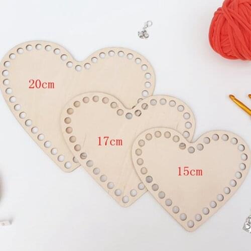 3pc wooden base for crochet basket Wooden bottom Heart shape Wooden basket bottom