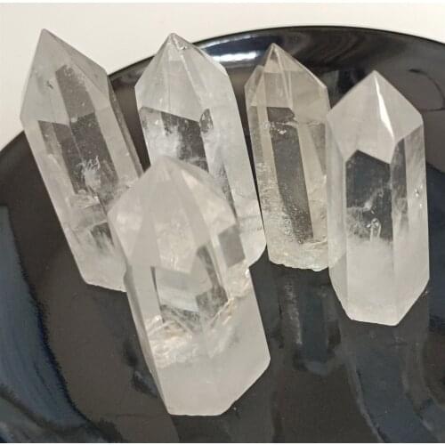 Natural clear White Crystal Healing Quartz Column Point Decor Hexagonal Reiki Polished Crafts Ornament minerals Wand Tower 1pc