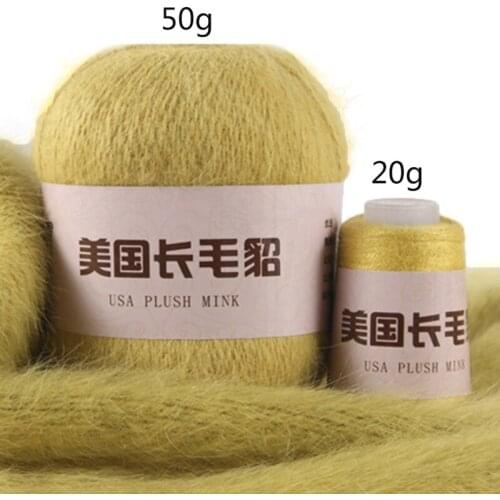 D0AD 50+20g/Package Long Plush Mink Carefully Selected Thick Fluffy Knitting Thread Handmade Wool Couture Making Supplies