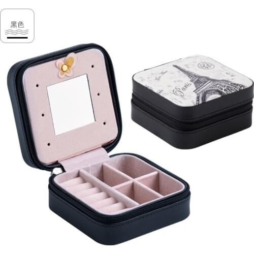 50pcs Womens Mini stud earrings rings Jewelry Box Useful Makeup Organizer With Zipper Travel Portable Jewelry Box