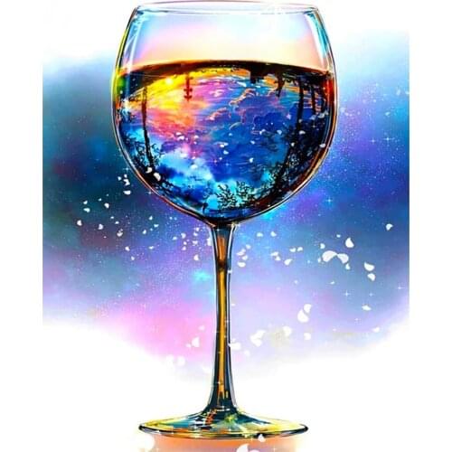 5D Poured Glue DIY Diamond Painting Kits Full Round Square with AB Drill Cup Scenery Mosaic Picture Art Craft Home Decor Gift