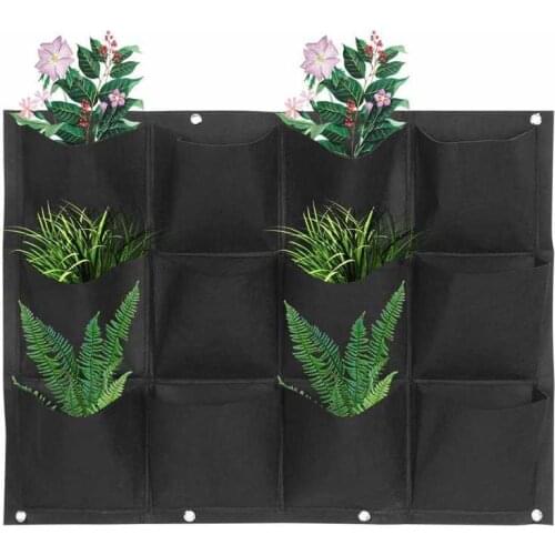 7/12/15/18 Pockets Planting Bag Garden Balcony Wall Vertical Flower Plants Hanging Planter Home Garden Supplies