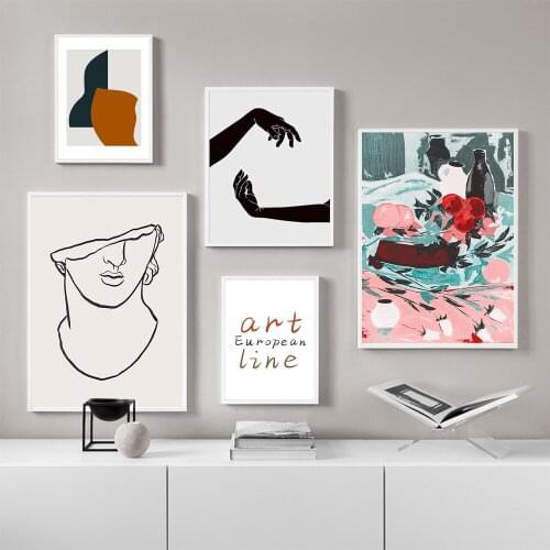 Abstract Geometry and Letter Wall Art Printing Oil Painting Colorful Posters and Printing for Living Room Modern Home Decoration