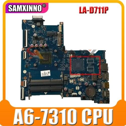 AKemy 860341-001 854965-601 KoCoQin Laptop motherboard For HP Pavillion 15-BA A6-7310 Mainboard LA-D711P 860341-601