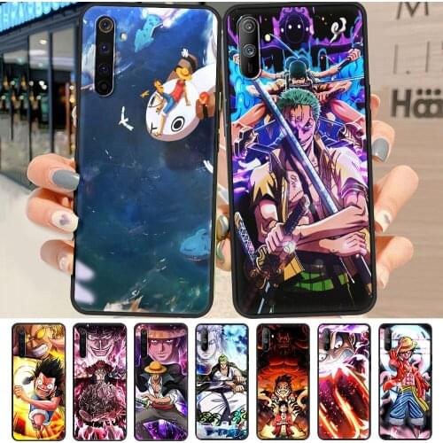 Anime One Piece Case For Realme C3 6 7 8 Pro 5 C25 C15 C21 XT X50 C11 7i GT Neo Black Soft Painted Phone Cover V13 5G Coque