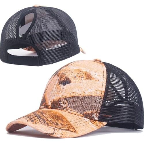 Mesh Ponytail Baseball Cap For Women Men Summer Colorful Camouflage Sun Hat Unisex Adjustable Outdoor Hip-Hop Thin Snapback Caps