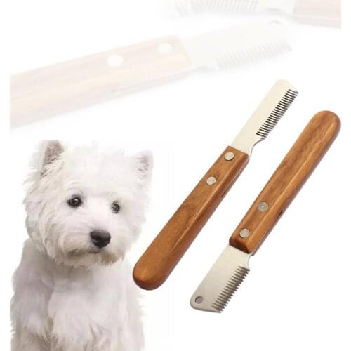 Stainless Steel Wooden Handle Dog Comb Stripping Knife Pet Hair Remover Pluck Excess Undercoat Accessories Pet Dog Supplies