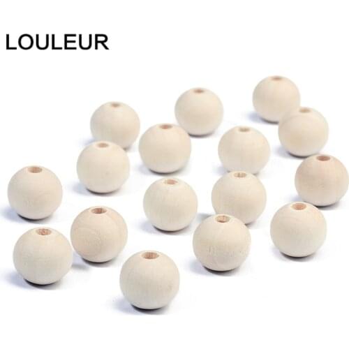 100pcs/lot Natural Wood Beads Space Beads Wooden Beads Organic Unfinished Women Necklaces Bead for Kid Jewelry Making Wholesale