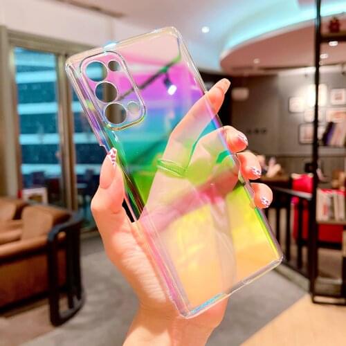 For OPPO A52 A72 A15 A31 A53 A55 A92S A93 A95 F11 Case Luxury Clear Laser Colorful Phone Cover Reno 4 SE 5 6 Pro Hard Back Cases