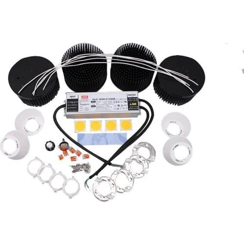 Dimmable CREE Cob CXB3590 led grow lights Reflector Kit Full spectrum 3000K/3500K with Meanwell HLG-185H-C1400B power supply