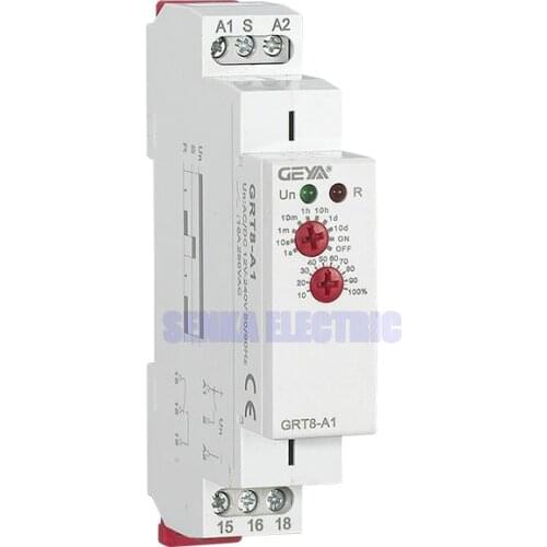 DIN Rail 16A 12V 24V 220V SPDT Delay ON Timer GRT8-A AC230V or AC/DC12-240V Power on Delay Time Relay