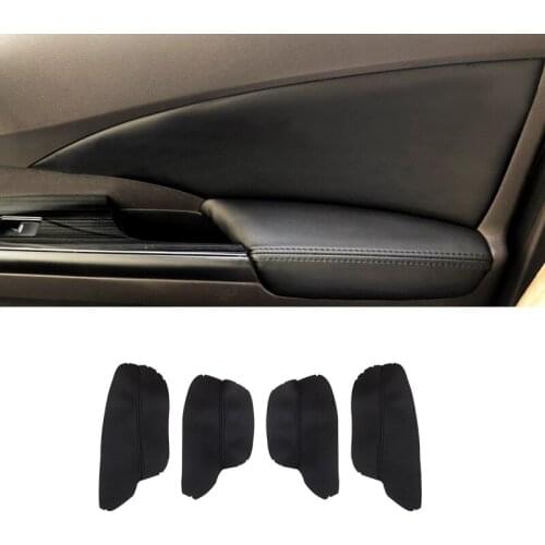 For Honda CRV 2012 2013 2014 2015 2016 2017 4PCS Interior Microfiber Leather Car Door Panel Armrest Cover Protective Trim