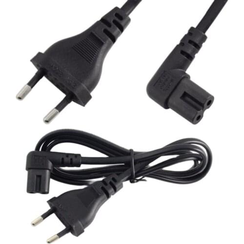 Europe 2pin Male to 90 Degree Right Angled IEC 320 C7 Power Supply Cord cable 1M 2m 3m 5m