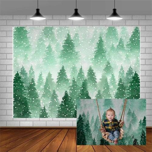 Avezano Photography Backgrounds Baby Shower Banner Green Forests Snowstorm Backdrops Photo Studio Photocall Photozone Wallpaper