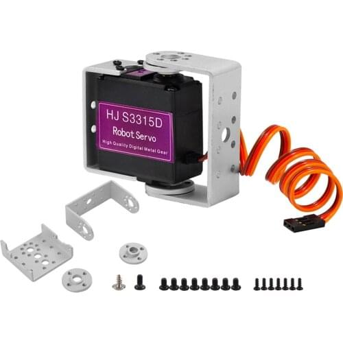 HJ S3315D 6.0-7.4V 16KG Full Metal Double Bearings Brushed Servo U Mouting180 Degree Rotating For RC Car Robot Diy