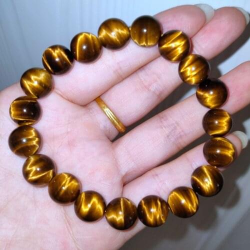 JNSILEO Natural Stone God of Wealth Boutique Tiger Eye Stone Bead Bracelet Lightning Pattern Jewelry Lucky Energy CoupleBracelet
