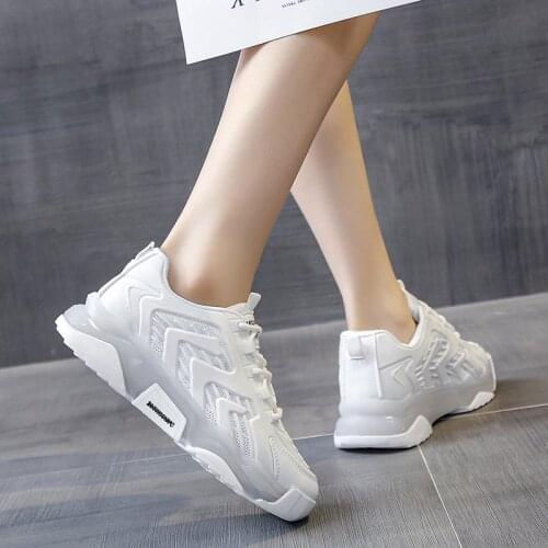 Platform Sneaker Woman Vulcanize Shoes White Comfortable Breathable Casual Sports Shoes Fashion Crystal Sole Flat Shoes Women
