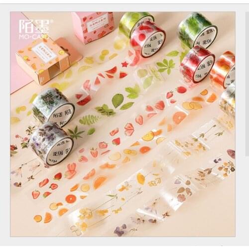 Fresh Fruit watermelon strawberry lemon green leaf plants flower branch PET washi tape DIY planner scrapbooking masking tape