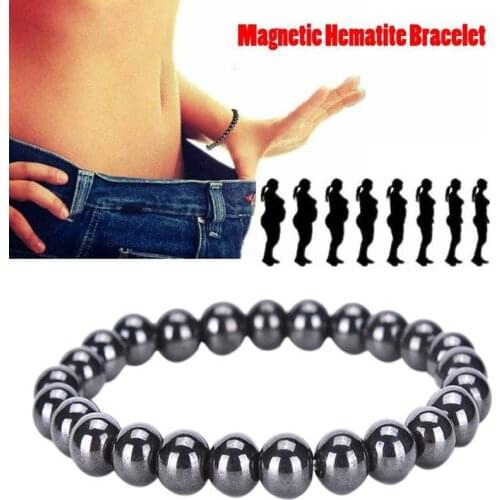 Magnetic therapy Health care Loss Weight Effective Black Stone Bracelets slimming Stimulating Acupoints Arthritis Pain Relief