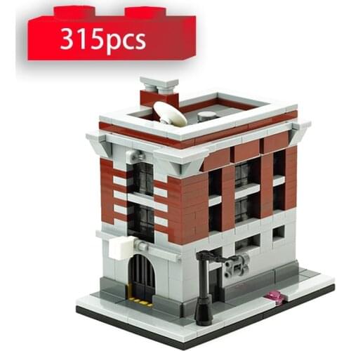 MOC-10967 Firehouse Headquarters Ghostbusters Model Building Blocks High-Tech Bricks Fit Miniature Constructions Bricks Kit Toys