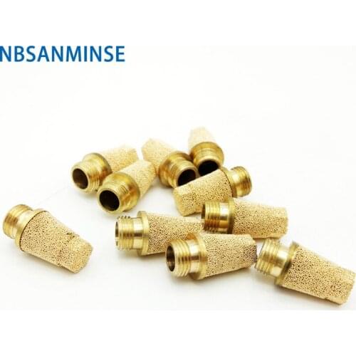 NBSANMINSE 10Pcs/lot SET 1 Air Size Series Muffler Filter Pneumatic Silencer Brass Fitting Exhaust