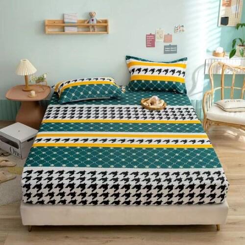 New Products Bedsheet Printed Bed Linens Pink Color drap Kids Sheets with Elastic Dyed bedspread no pillowcase