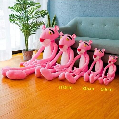 Wholesale price Cute 60cm/80cm/100cm/ Pink Panther Stuffed Pillow Animals Lovely Pink Panther Plush Toy Christmas birthday gift