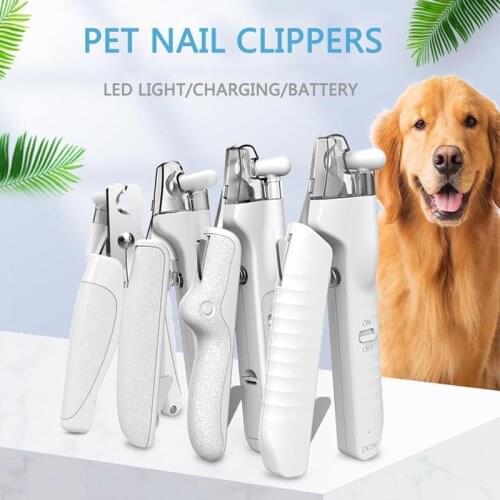 Professional Pet Dog Nail Scissors Stainless Steel Grooming Scissors Nail Clippers Nail Scissors With LED Light Pets Supplies