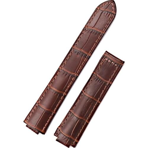 CARLYWET 18 X 11mm 20 x 12mmWholesale Real Leather Handmade Replacement Crocodile Grain Wrist Watch Band Strap Belt For Cartier