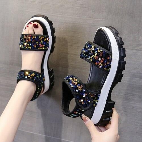 Women Platform Sandals Chunky Wedges Shoes For Woman Luxury Designers Brand Sports Casual Fashion Bling Gladiator Sandal