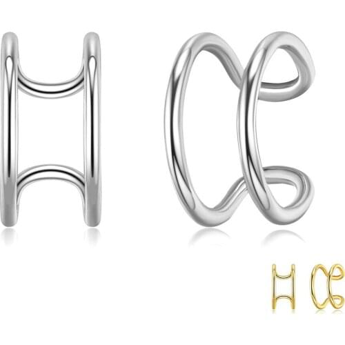 SILVERHOO 925 Sterling Silver Clip Earrings For Women Gold Earring Female Anniversary Minimalist Fashion Jewelry Recommend