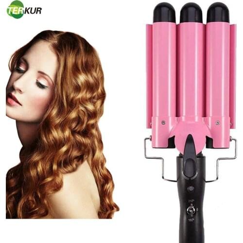 Hair Curling Iron 3 Barrel Wand Temperature Adjustable Hair Waver Curling Iron for Long or Short Hair Heat Up Quickly Last Long