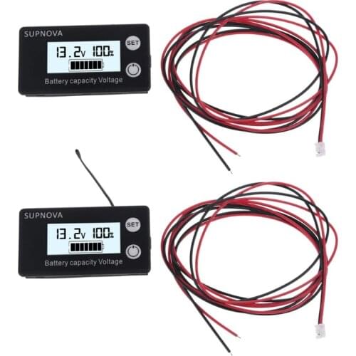1meter Lead cable DC 10-100V Battery Capacity Indicator Lead Acid Lithium LiFePO4 Voltmeter Voltage Panel Meter Tester