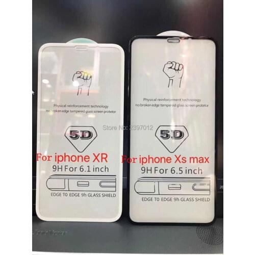 SZAICHGSI wholesale 1000pcs/lot 5D Full Cover Tempered Glass For iPhone XR/XS MAX Curved Edge 9H Screen Protector Film