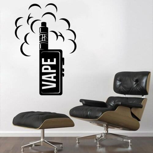 Vector Vintage Vape With Smoke Wall Decal Vinyl Sticker Vape Store And Home Decoration Removable A002006