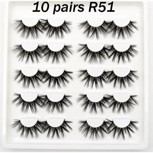 Visofree 10Pairs Eyelashes 3D Mink Hair False Eyelashes Natural Thick Long Eye Lashes Fluffy Makeup Beauty Extension Tools Bulk
