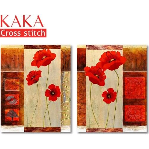 Cross stitch kits,Embroidery needlework sets with printed pattern,11CT-canvas for Home Decor Painting,Flowers Full NCKF089