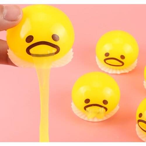 Y3NF 1PC Party Supplies Cute Egg Yolk Trick Toy for Kids Novelty Practical Joke Toy Anti-anxiety Pinch Toy Imitate Throw Up
