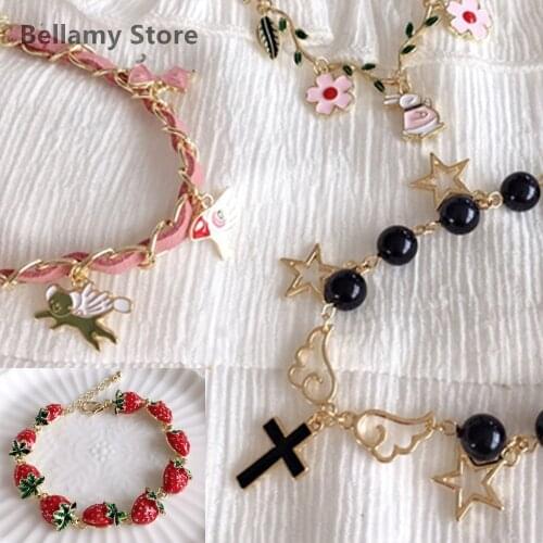 Hand made Lolita Strawberry Japanese Soft Girl Bracelet