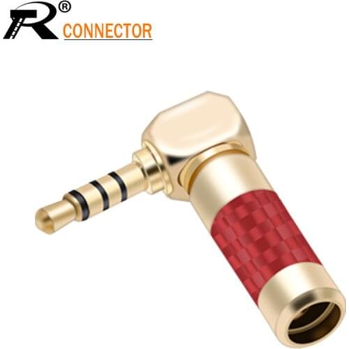 1pc Carbon Fiber Jack 2.5mm Gold-plated 4pole Right Angle Grass Pattern High Quality Earphone DIY Plug Fix Cable Up to 6mm