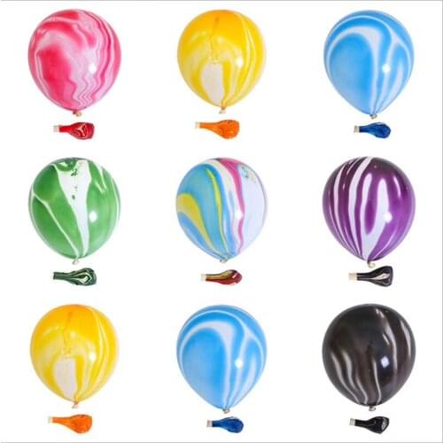 10pcs 12inch Painting Marble Agate Balloons Colorful Cloud Latex Balloon Wedding Xmas Decoration Birthday Party Ballon Globos