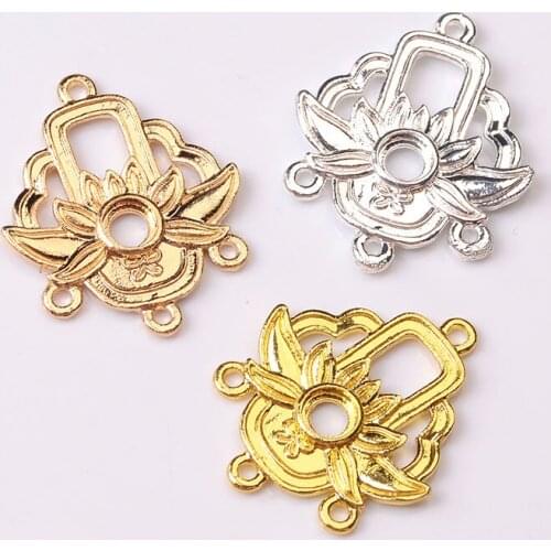 10Pcs 20*24mm Flower Charms Connector Bride Wedding Hair Accessories Tiara DIY Jewelry Making