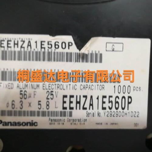 10pcs 25v56uf EEHZA1E560P polymer strips electrolytic capacitor size 6.3X5.8ZA series